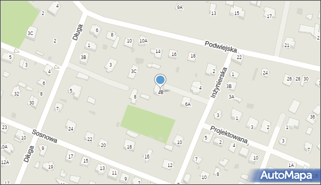 Milanówek, Inżynierska, 4B, mapa Milanówek