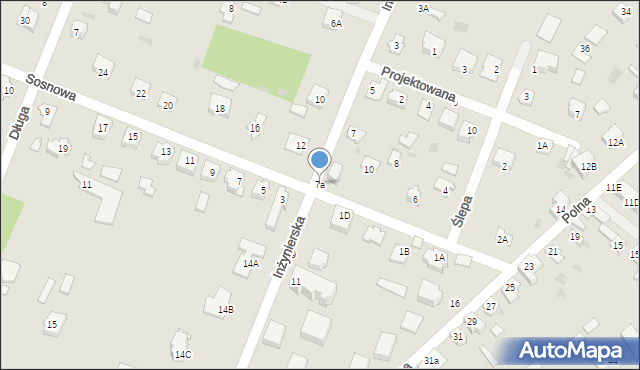 Milanówek, Inżynierska, 7a, mapa Milanówek
