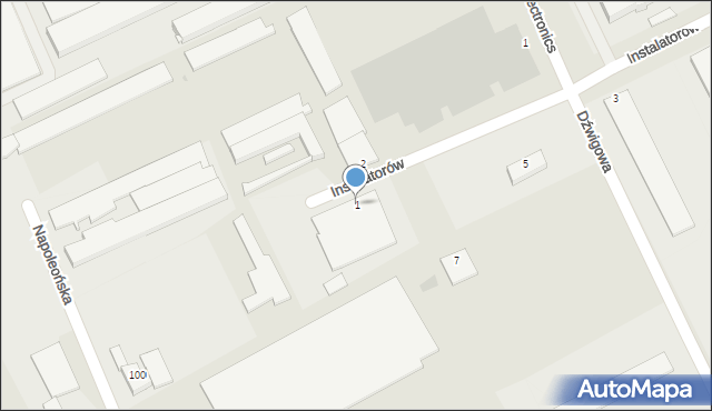 Mława, Instalatorów, 1, mapa Mława