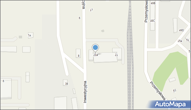 Nowiny, Inwestycyjna, 21a, mapa Nowiny