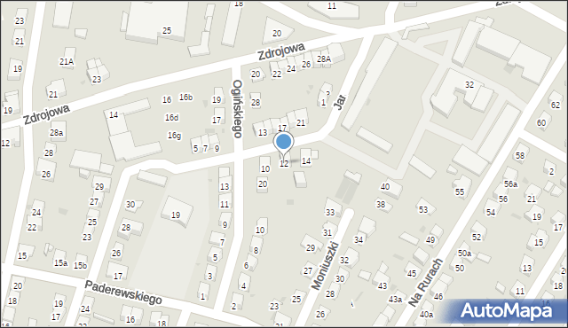 Nowy Sącz, Inwalidów Wojennych, 12, mapa Nowego Sącza