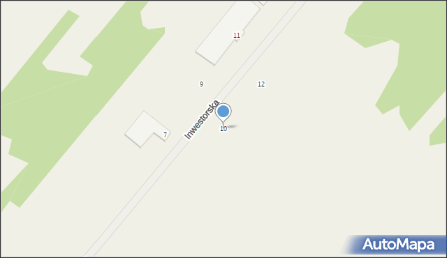 Okuniew, Inwestorska, 10, mapa Okuniew