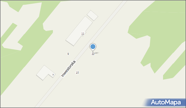 Okuniew, Inwestorska, 12, mapa Okuniew
