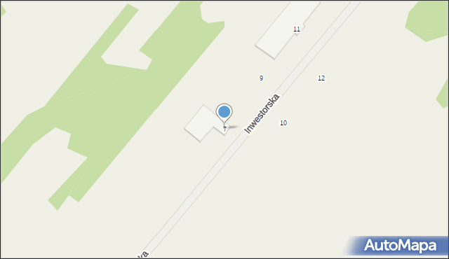 Okuniew, Inwestorska, 7, mapa Okuniew