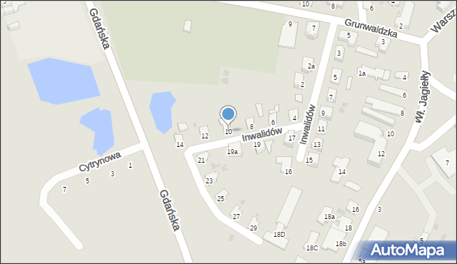 Olsztynek, Inwalidów, 10, mapa Olsztynek