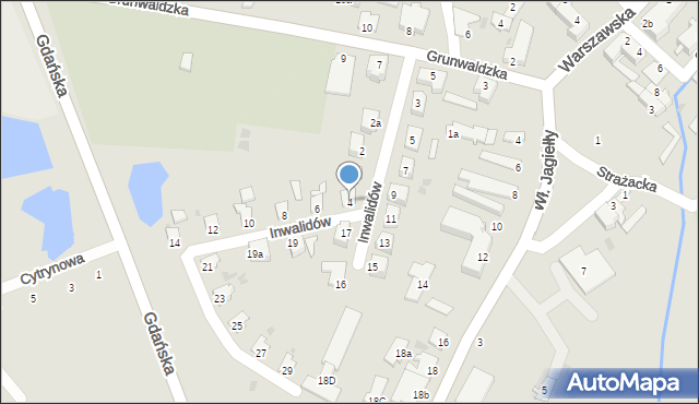Olsztynek, Inwalidów, 4, mapa Olsztynek