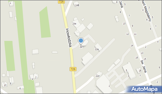 Opoczno, Inowłodzka, 24, mapa Opoczno