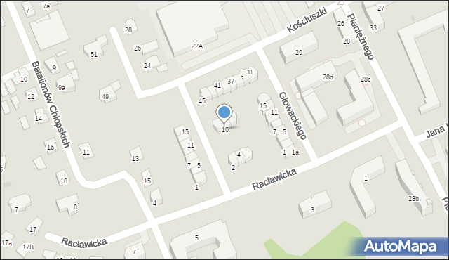 Ostróda, Insurekcji Kościuszkowskiej, 10, mapa Ostróda