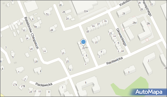 Ostróda, Insurekcji Kościuszkowskiej, 11, mapa Ostróda