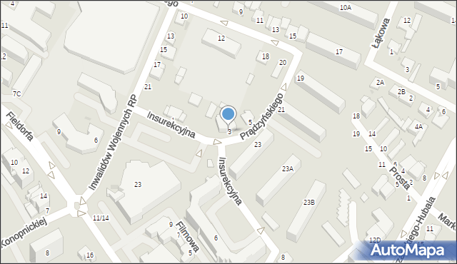 Ostrołęka, Insurekcyjna, 3, mapa Ostrołęka