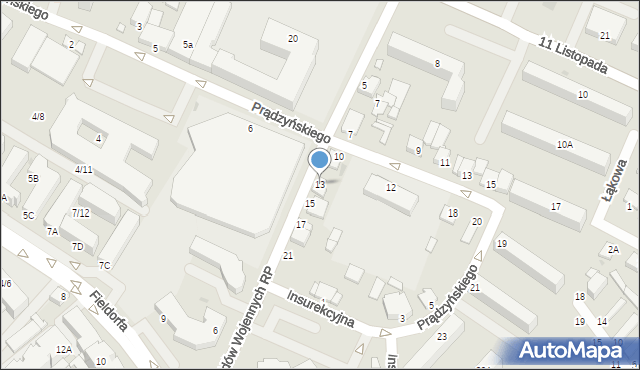 Ostrołęka, Inwalidów Wojennych RP, 13, mapa Ostrołęka