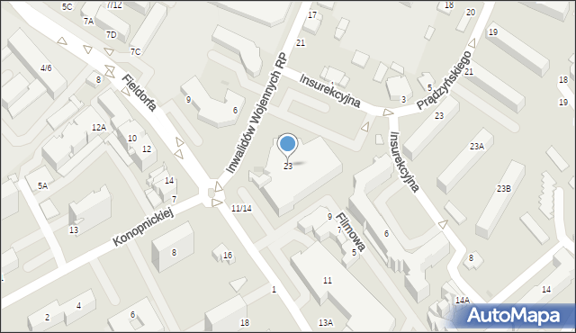 Ostrołęka, Inwalidów Wojennych RP, 23, mapa Ostrołęka