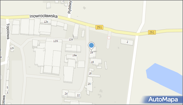 Pakość, Inowrocławska, 14, mapa Pakość