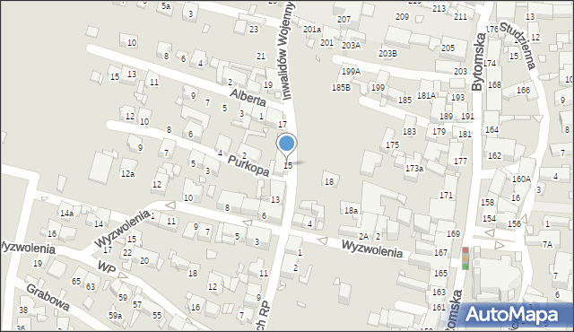 Piekary Śląskie, Inwalidów Wojennych RP, 15, mapa Piekary Śląskie