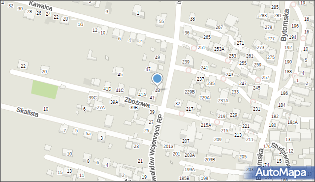 Piekary Śląskie, Inwalidów Wojennych RP, 43, mapa Piekary Śląskie