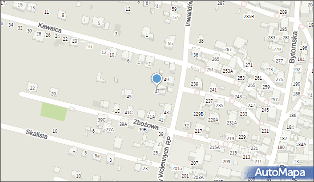 Piekary Śląskie, Inwalidów Wojennych RP, 47, mapa Piekary Śląskie