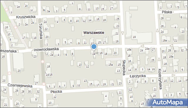 Poznań, Inowrocławska, 14, mapa Poznania