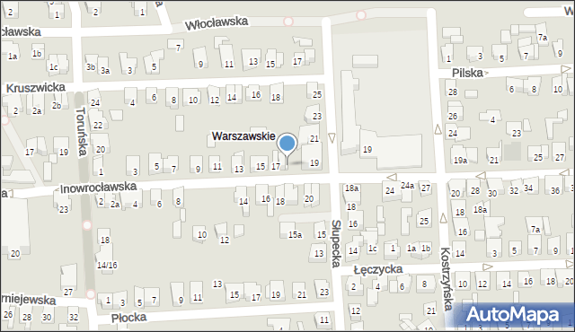 Poznań, Inowrocławska, 17a, mapa Poznania