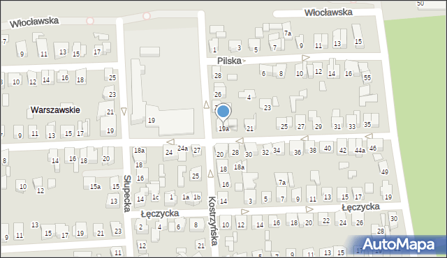 Poznań, Inowrocławska, 19a, mapa Poznania