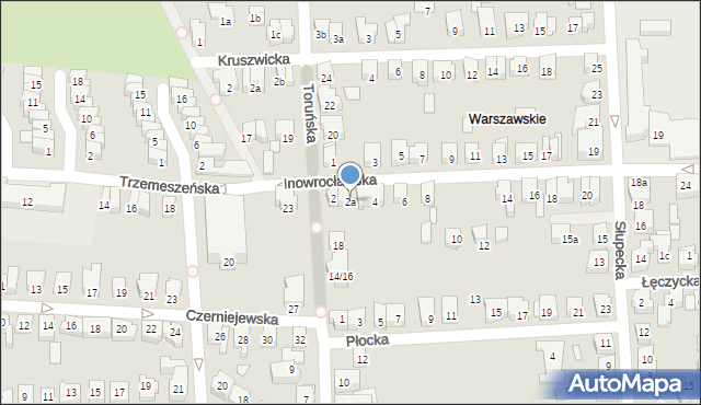 Poznań, Inowrocławska, 2a, mapa Poznania
