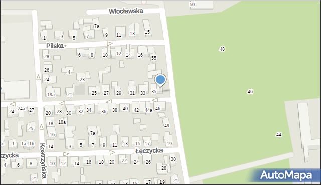 Poznań, Inowrocławska, 35a, mapa Poznania