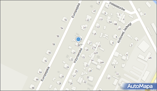 Pruszków, Inżynierska, 18, mapa Pruszków