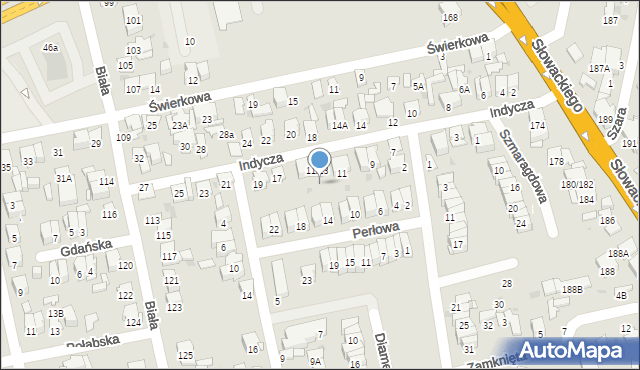 Radom, Indycza, 13, mapa Radomia