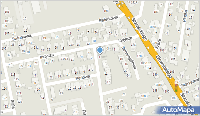 Radom, Indycza, 5A, mapa Radomia