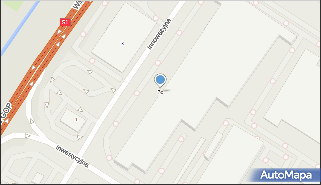 Sosnowiec, Inwestycyjna, 7c, mapa Sosnowca