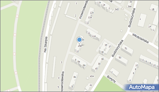 Szczecin, Inowrocławska, 10a, mapa Szczecina