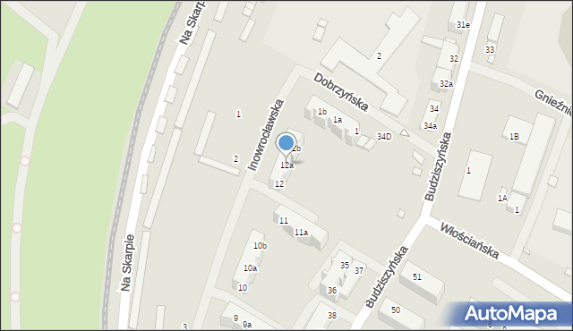 Szczecin, Inowrocławska, 12a, mapa Szczecina