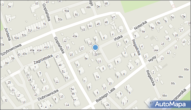 Szczecin, Ińska, 13, mapa Szczecina