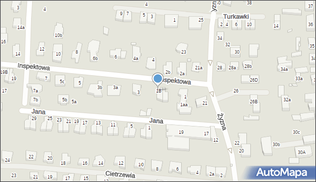Szczecin, Inspektowa, 1B, mapa Szczecina