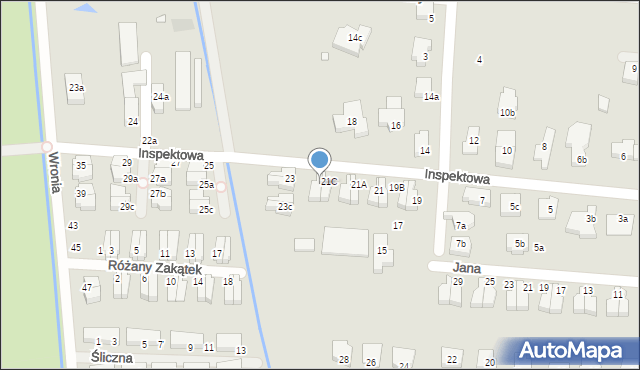 Szczecin, Inspektowa, 23a, mapa Szczecina