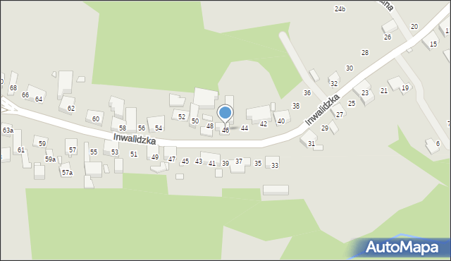 Szczecin, Inwalidzka, 46, mapa Szczecina