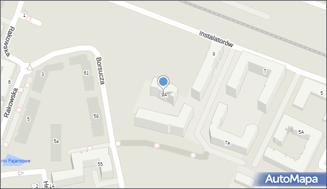 Warszawa, Instalatorów, 9A, mapa Warszawy