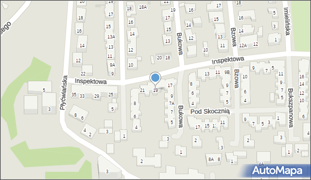 Warszawa, Inspektowa, 19, mapa Warszawy