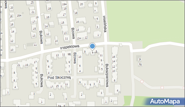 Warszawa, Inspektowa, 7, mapa Warszawy