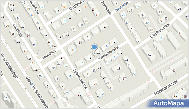 Warszawa, Inowrocławska, 12, mapa Warszawy