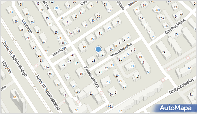 Warszawa, Inowrocławska, 16, mapa Warszawy