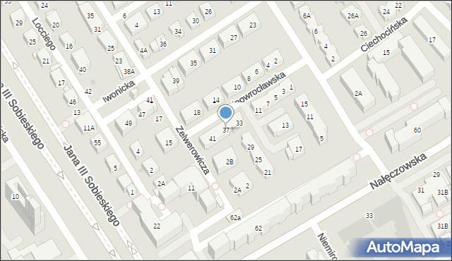 Warszawa, Inowrocławska, 37, mapa Warszawy