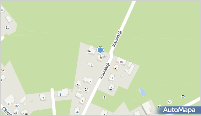 Warszawa, Insurekcji, 9, mapa Warszawy