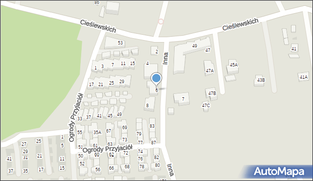 Warszawa, Inna, 6, mapa Warszawy