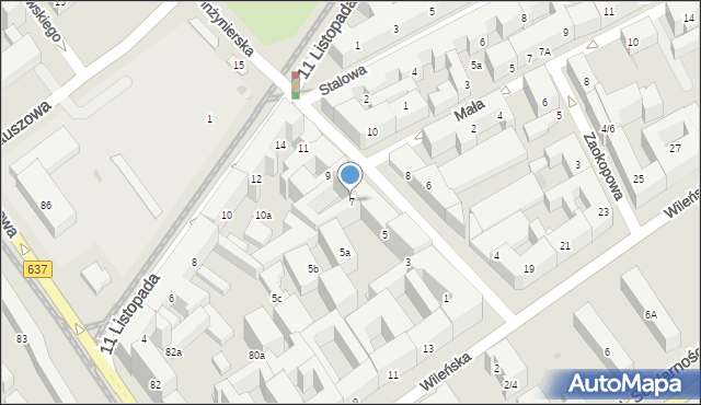 Warszawa, Inżynierska, 7, mapa Warszawy