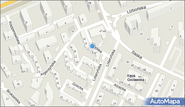 Warszawa, Indyjska, 7, mapa Warszawy