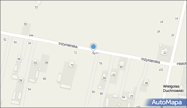 Wielgolas Duchnowski, Inżynierska, 74, mapa Wielgolas Duchnowski