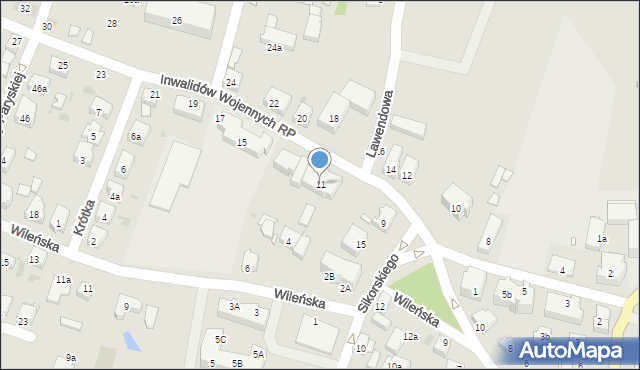 Wołów, Inwalidów Wojennych RP, 11, mapa Wołów