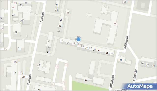 Wrocław, Inflancka, 21, mapa Wrocławia