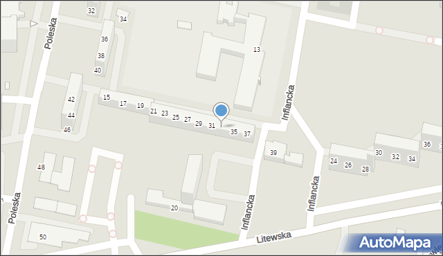 Wrocław, Inflancka, 33, mapa Wrocławia