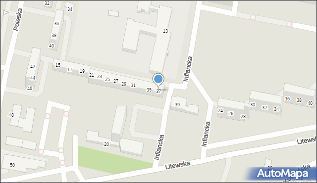 Wrocław, Inflancka, 37, mapa Wrocławia